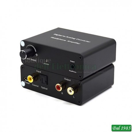 CONVERTITORE AUDIO DIGITALE / ANALOGICO CON AMPLIFICATORE PER CUFFIE