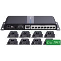 SPLITTER HDMI CON ESTENSORE DI SEGNALE ETHERNET CON PORTA HDMI PASSANTE E RIPETITORE DI TELECOMANDO POE 8 USCITE