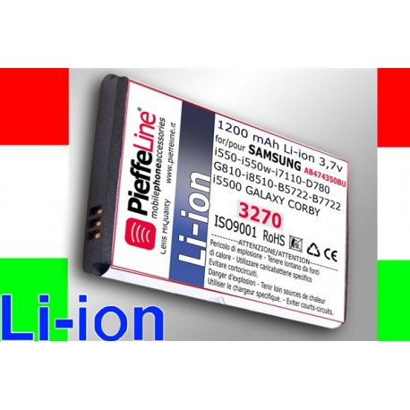 BATTERIA PER SAMSUNG I550 3,7 VOLT 1200 MAH A LITIO