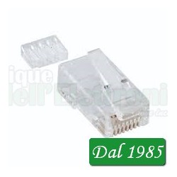 SPINA PLUG MODULARE 8P8C(RJ45) CON INSERTO PER FILI RIGIDI O TREFOLI CATEGORIA 6