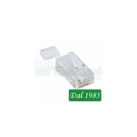 SPINA PLUG MODULARE 8P8C(RJ45) CON INSERTO PER FILI RIGIDI O TREFOLI CATEGORIA 6