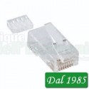 SPINA PLUG MODULARE 8P8C(RJ45) CON INSERTO PER FILI RIGIDI O TREFOLI CATEGORIA 6