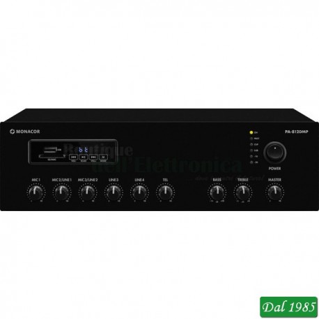 AMPLIFICATORE 100VOLT- 120WATT CON MP3 TUNER E BLUETOOTHPA-812DMP
