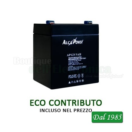 BATTERIA AL PIOMBO RICARICABILE ERMETICA 12V 5Ah
