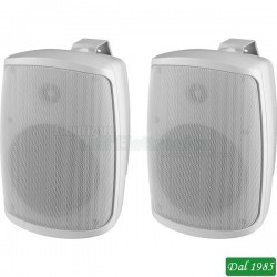 COPPIA CASSE ACUSTICHE 100VOLT 16WATT IP65 COLORE BIANCOWALL-04T/WS