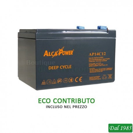 BATTERIA AL PIOMBO RICARICABILE ERMETICA PER USO CICLICO ALCA POWER 12 VOLT 14 AMPER