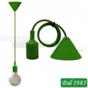 PENDENDTE DA SOFFITTO CON CAVO+PORTALAMPADA E 27 VERDE AP6005V