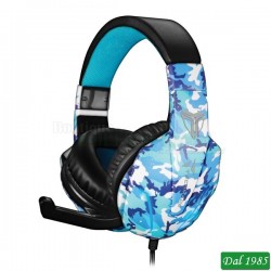 CUFFIA GAMING CAMOUFLAGE BLU