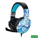 CUFFIA GAMING CAMOUFLAGE BLU