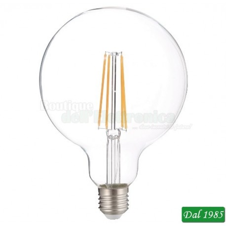 LAMPADINA LED FILAMENT GLOBO G95 E27 8W LUCE NATURALE 4000°K