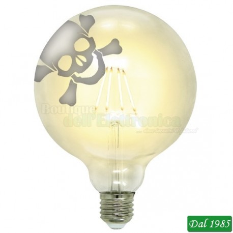 LAMPADINA TATTOO LED THE SKULL 125 E27 4W LUCE CALDA