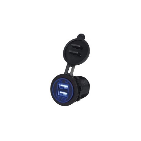 DOPPIA PRESA USB DA PANNELLO 2.1A + 1A LUMINOSA