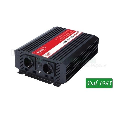 INVERTER A ONDA SINUSOIDALE PURA 12VCC 1000W USB INVERTER A ONDA SINUSOIDALE PURA 12VCC 1000W USB