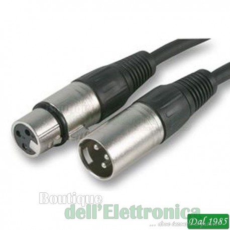 CAVO PER MICROFONO CANON MASCHIO CANON FEMMINA LUNGHEZZA 1 METRO