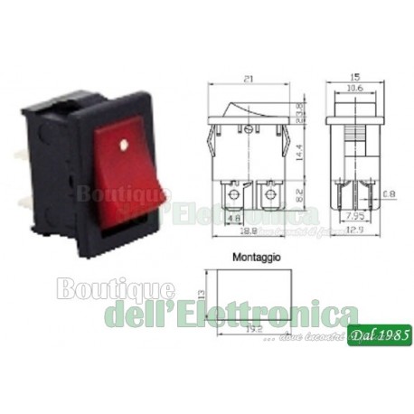 INTERRUTTORE UNIPOLARE A BILANCIERE ROSSO