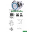 PULSANTE ANTIVANDALO LUMINOSO BLU' 19 mm 24 VOLT