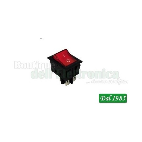 INTERRUTORE BIPOLARE A BASCULA COLORE ROSSO