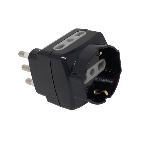 ADATTATORE 90° SPINA 16A / 2 PRESE 10-16A + 1 PRESA UNIVERSALE