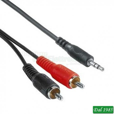 CAVO AUDIO JACK3,5 STEREO-2 SPINA RCA LUNGHEZZA 3METRIYEZZR300
