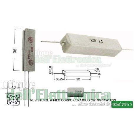 RES. CER. VERT. 10 OHM 10 W 10%