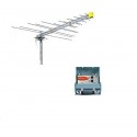 KIT ANTENNA LOGARITMICA OFFEL 21-352 + AMPLIFICATORE PER ESTERNO OFFEL 28-320R 23db 12 VOLT