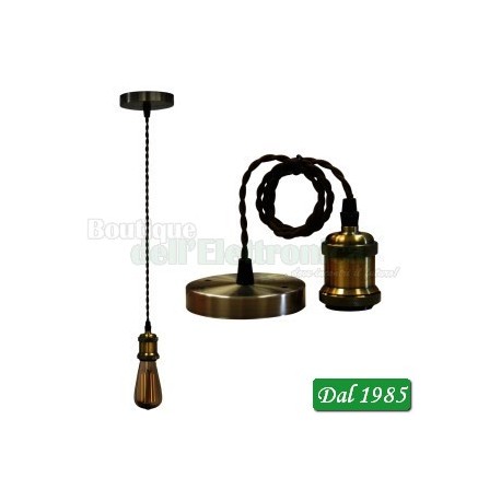PENDENDTE DA SOFFITTO CON CAVO+PORTALAMPADA E 27 STILE VINTAGE AP6010