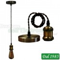 PENDENDTE DA SOFFITTO CON CAVO+PORTALAMPADA E 27 STILE VINTAGE AP6010