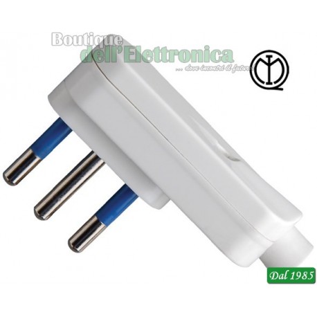 SPINA RETE 10A -250V 90° BIANCA