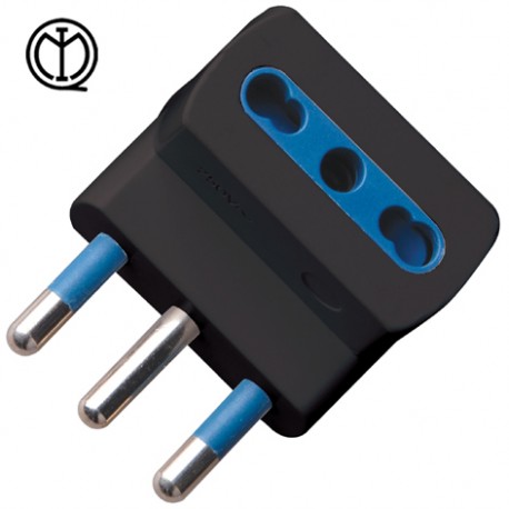 ADATTATORE RETE SPINA 16A -3 PRESE BIPASSO NERA