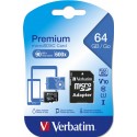 MICRO SD 64GB CLASSE 10 VERBATIN CON ADATTATORE SD