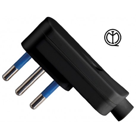 SPINA RETE 10A -250V 90° NERO