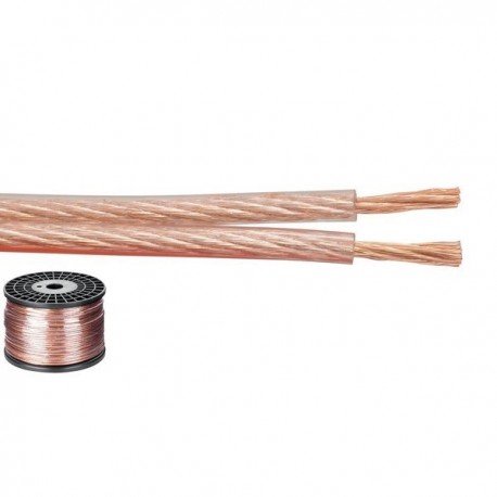 CAVO ALTOPARLANTE TRASPARENTE 2X2.5MM IN ALLUMINIO RIVESTITO