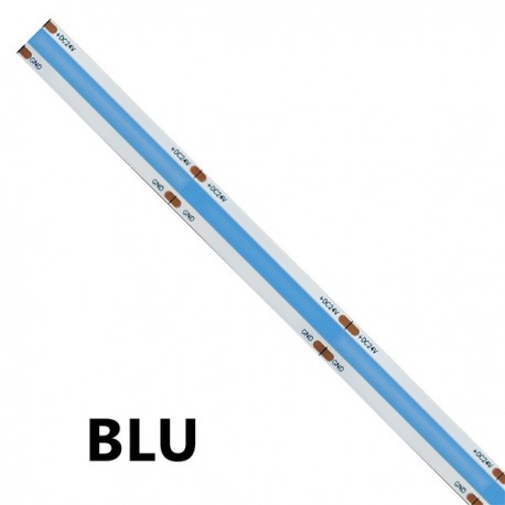 STRISCIA LED BLU COB 5 METRI 24VOLT 15WATT/m 1500lm/m