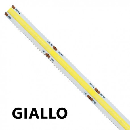 STRISCIA LED GIALLA COB 5 METRI 24VOLT 15WATT/m 1500lm/m