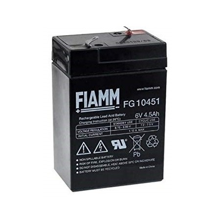 BATTERIA FIAMM RICARICABILE AL PIOMBO SERIE FG - STANDARD 6V 4.5Ah