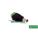 ADATTATORE ALIMENTAZIONE PRESA MORSETTI A VITE INTERNO 2,1mm ESTERNO 2,5mm