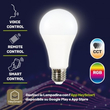 LAMPADINA SMART WI-FI LED GOCCIA E27 RGB E CCT 11 WATT