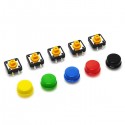 PULSANTE TATTILE A 4 PIN SMD PCB 12 x 12 x 7,3 mm VARI COLORI
