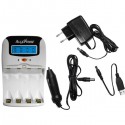 CARICABATTERIA RAPIDO PER NI-MH CON PRESA ACCENDISIGARI E SPINA 220 VOLT