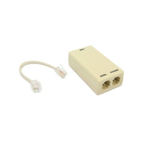 FILTRO ADSL PRESA MODULARE 6P2C / 2 PRESE MODULARI 6P2C (RJ11)