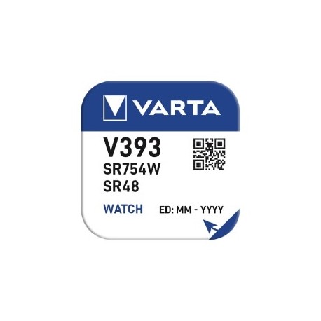 BATTERIA A BOTTONE V 393 OSSIDO D\'ARGENTO VARTA SR754SW (309) BATTERIA A BOTTONE V 393 OSSIDO D\'ARGENTO VARTA SR754SW (309)