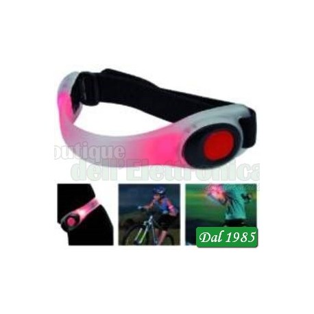 FASCIA BRACCIO CON LUCE LED ROSSA PER RUNNING / CICLISMO