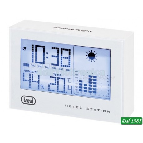 MINI STAZIONE METEO TREVI ME 3103 CON OROLOGIO BIANCO
