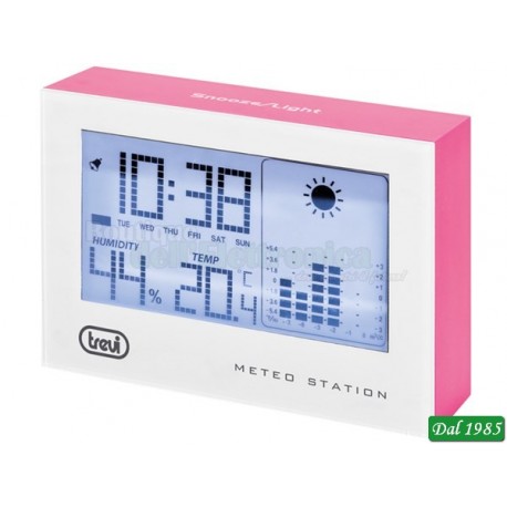 MINI STAZIONE METEO TREVI ME 3103 CON OROLOGIO FUCSIA