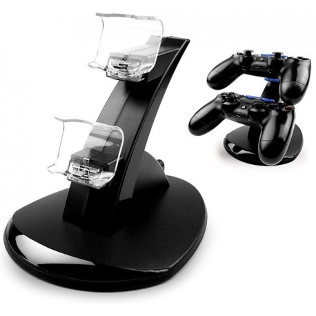 Stazione di Ricarica per PS4 Dual Controller - Supporto Verticale con LED per 2x Sony PlayStation