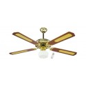 VENTILATORE DA SOFFITTO Ø130CM 4 PALE IN LEGNO E RATTAN CON LUCE E TELECOMANDO