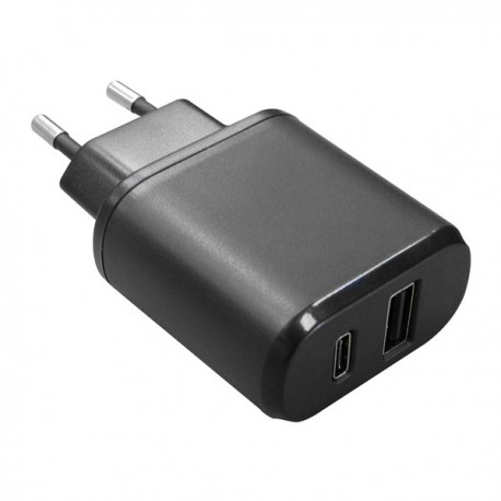 ALIMENTATORE DA RETE 220VOLT DUE USCITE USB+USB TYPE C 5 VOLT 3 AMPER