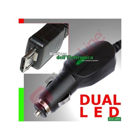 CARICA BATTERIA PER AUTO 12-24 VCC 1A MICRO USB