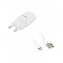 CARICATORE DA RETE DUAL CON CAVO LIGHTNING / USB 1METRO COLORE BIANCO MOOOV