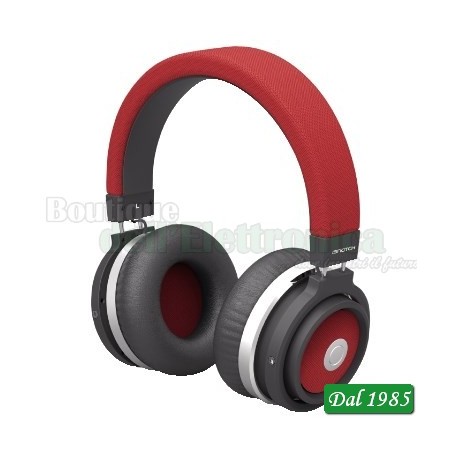 CUFFIE SENZA FILI CON MICROFONO INTEGRATO IN TESSUTO PER SMARTPHONE COLORE ROSSO